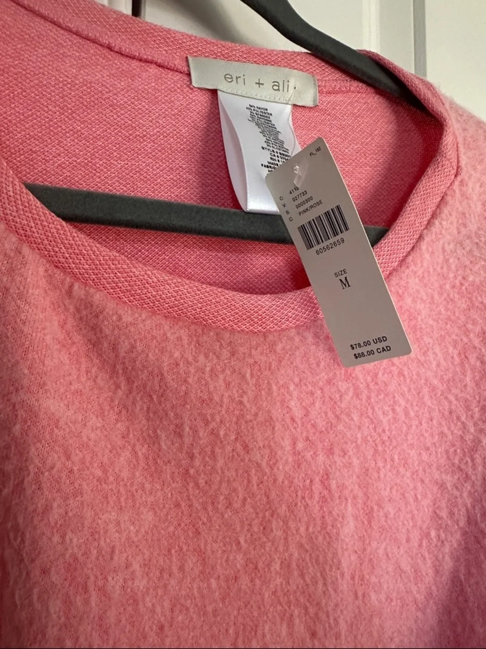 Eri & Ali NWT M Soft Pink Tie Women’s Sweater - Picture 3 of 7